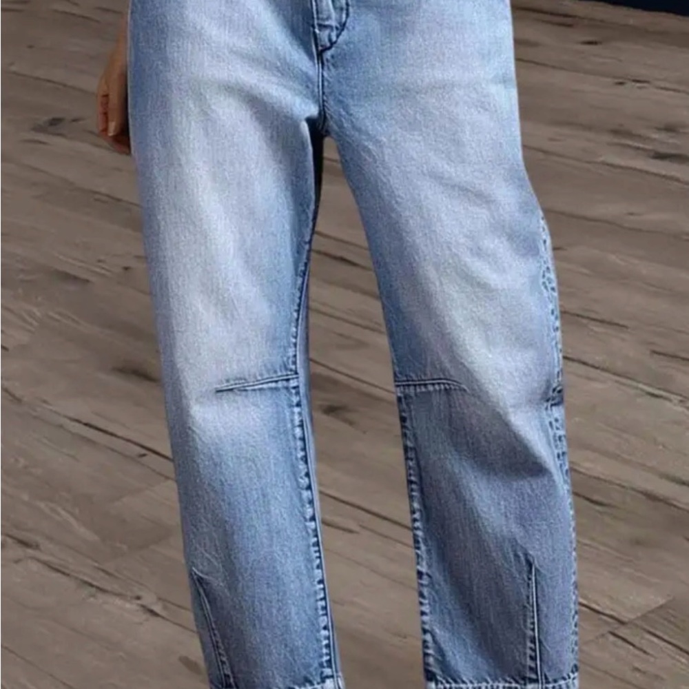 Flamingo Mid Rise Barrel Leg Crop jeans
